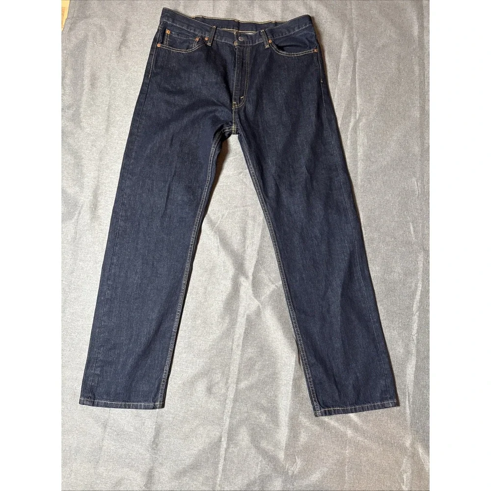 Levi's Jeans 505 Men's Jeans Size 38x34 Regular Fit Dark Blue Zipper Fly‎
